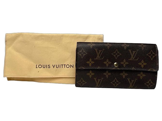 Vintage Louis Vuitton Leather Monogram Wallet Brown