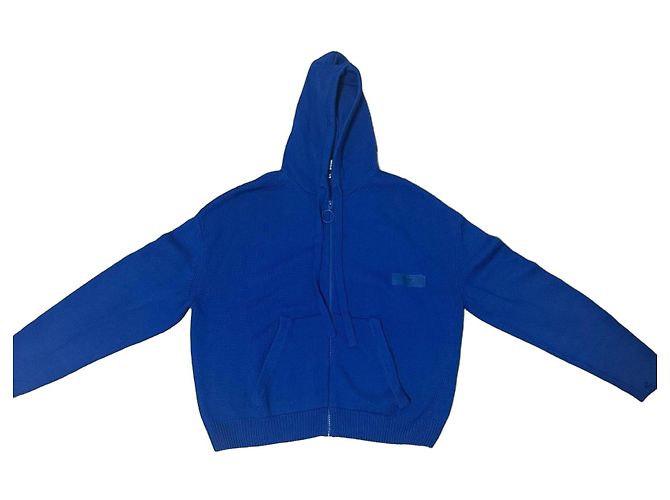 Off White Off-White Blaue Strickjacke mit Reißverschluss