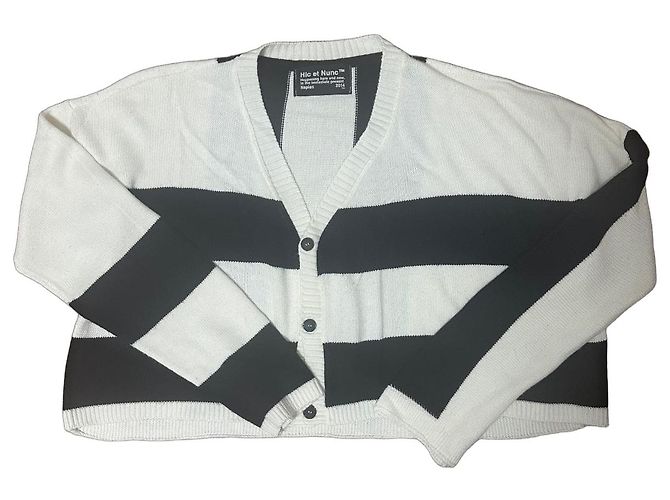Autre Marque Hic et Nunc Striped Cardigan Black White