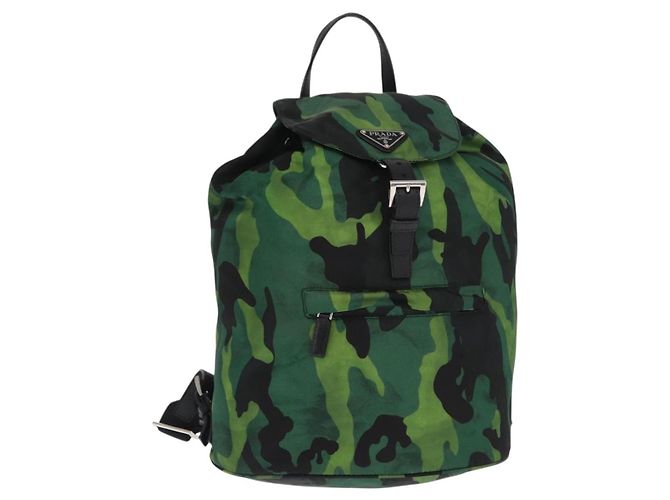 Prada Camouflage Backpack Tessuto Medium Green
