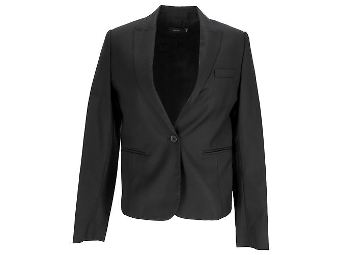 Joseph Single-Breasted Blazer with Pockets in Black Wool