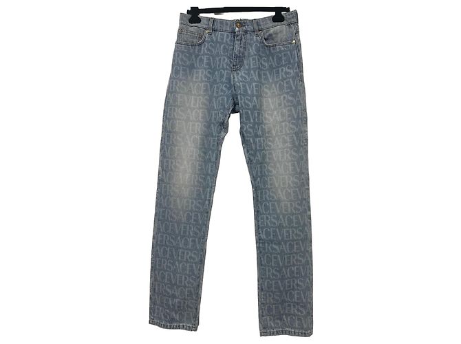 Versace All-Over Jeans Hellblau