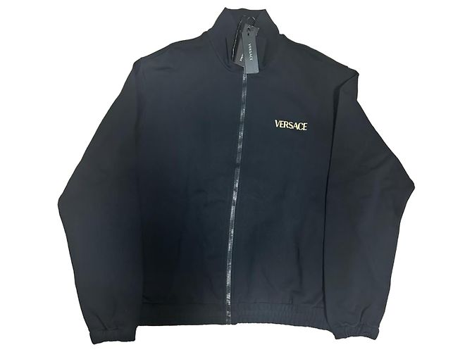 Versace Black Zip Sweatshirt Golden