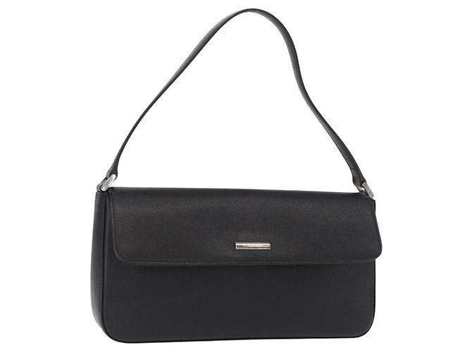 Borsa a Spalla in Pelle Nera e Oro Auth BA9035 di BURBERRY Nero D'oro