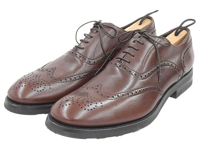 Alfred Dunhill Chaussures Brogue en Cuir Dunhill Marron