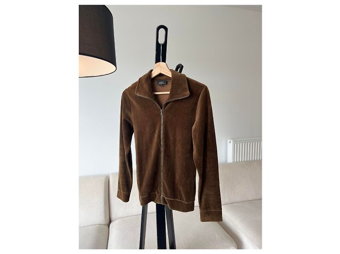 Apc Braune Veloursjacke / Weste mit Reißverschluss A.P.C.