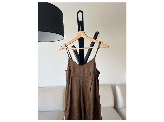 Vestido largo camel/marrón de Dries Van Noten
