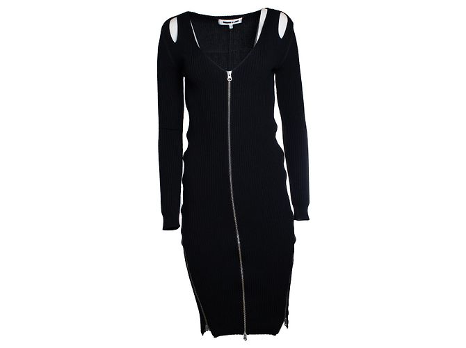 Alexander Mcqueen McQ, robe en tricot extensible noire