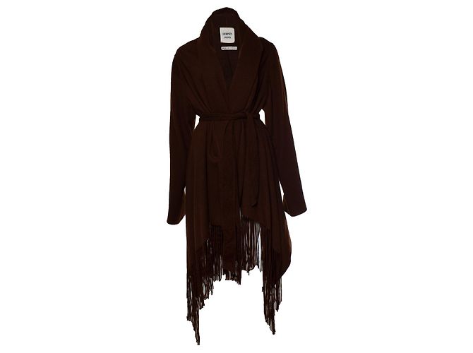Hermès, brauner Fransen-Cape