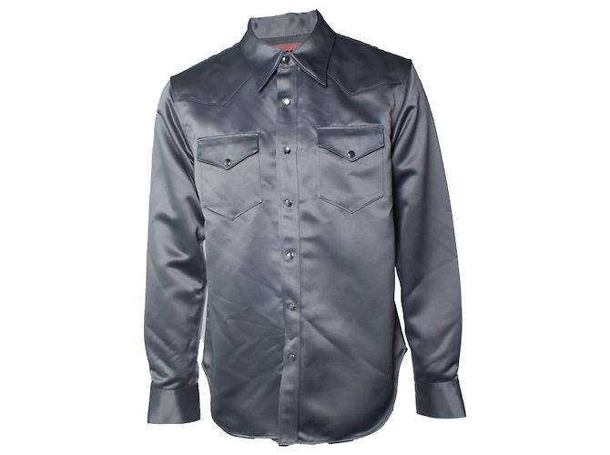 Acne Studios, Satin-Westernhemd in Grau