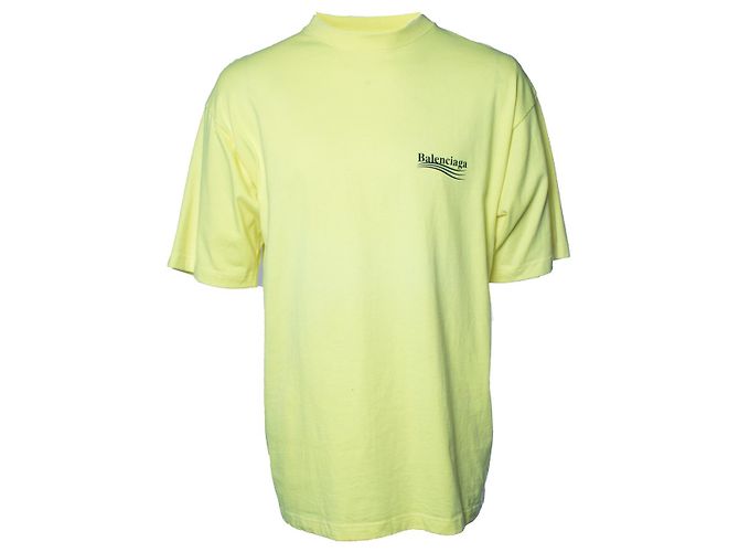 Balenciaga, camiseta amarilla con logo Amarillo