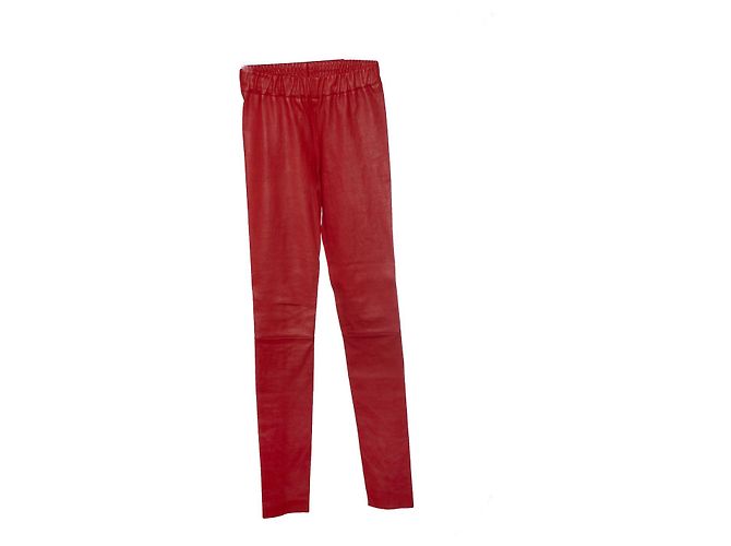 Leggings de cuero rojo Sylvie Schimmel Roja