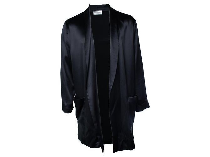 Saint Laurent, quimono de seda preta 2022 Preto