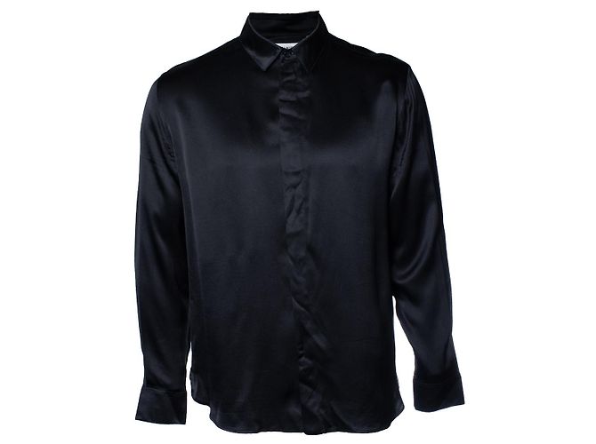 Camicia in seta nera Saint Laurent 2022 Nero