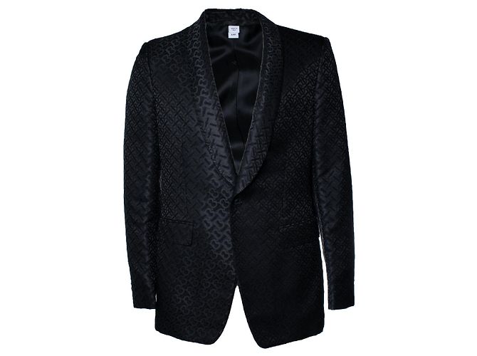 Schwarzer Blazer mit B-Druck von Burberry