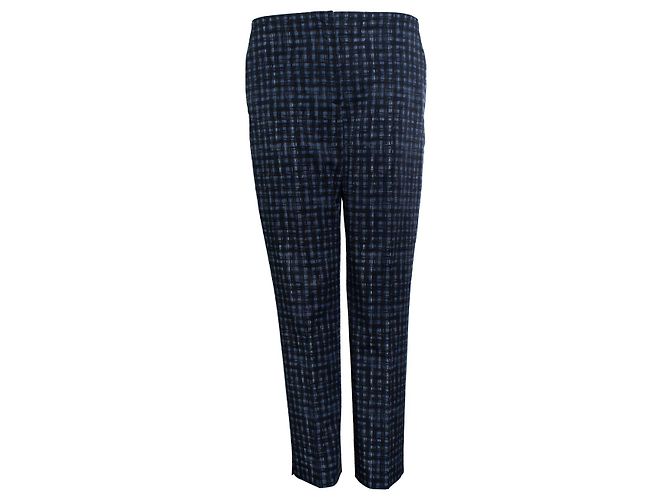Pantalón impreso a cuadros gráficos Prada Negro Azul