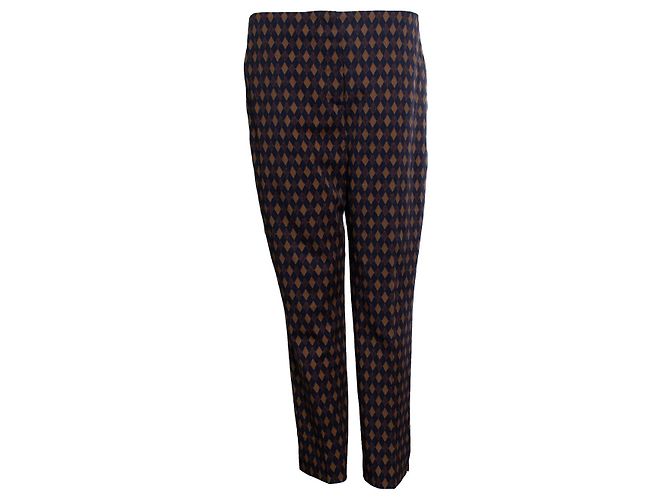 Calça estampada com diamante Prada em azul e marrom