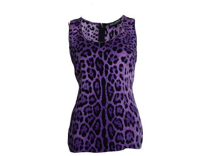Dolce & Gabbana, sleeveless leopard printed top Purple
