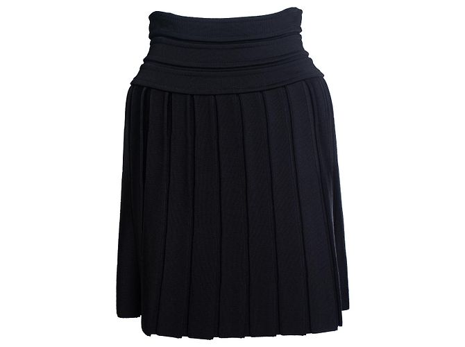 Falda bodycon plisada Balmain en negro