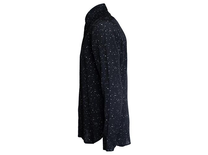 Camicia con schizzi di vernice Saint Laurent Nero