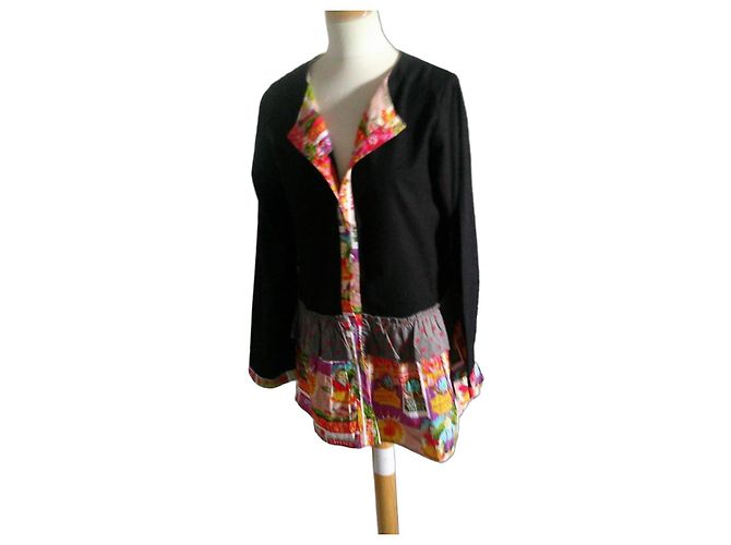Autre Marque Cotton Jacket with Japanese Patterns Size 40 Multiple colors