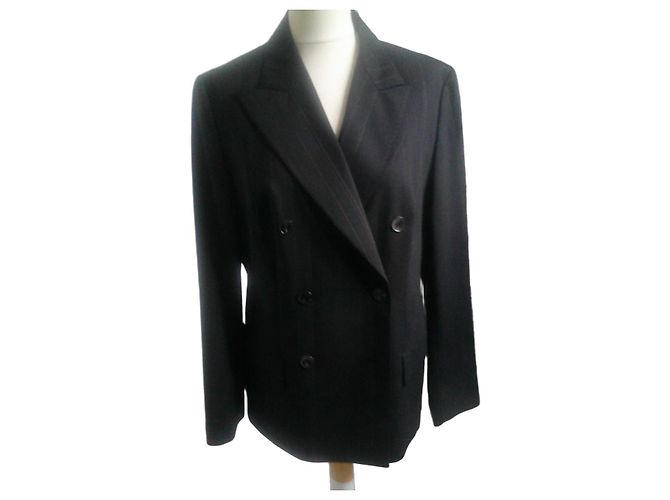 Windsor Double Breasted Wool Blazer Anthracite Grey Dark grey