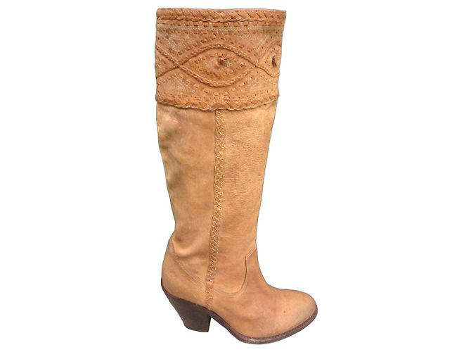 Botas Ash de piel beige