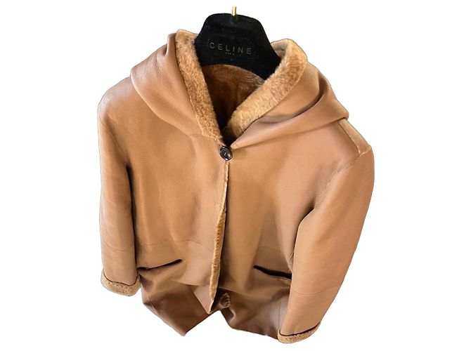 Ventcouvert Lammfelljacke Camel Kamel