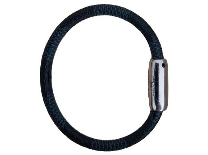 Pulseira xadrez preta Louis Vuitton para homens Preto