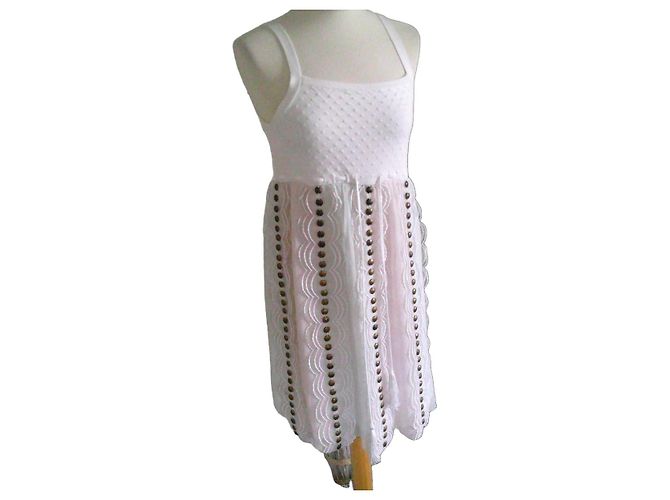 Vestido Manoush de seda branco pastel