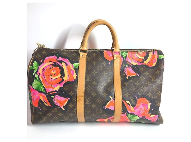 Sac de voyage Keepall 50 Monogram Rose Louis Vuitton Marron Monogramme