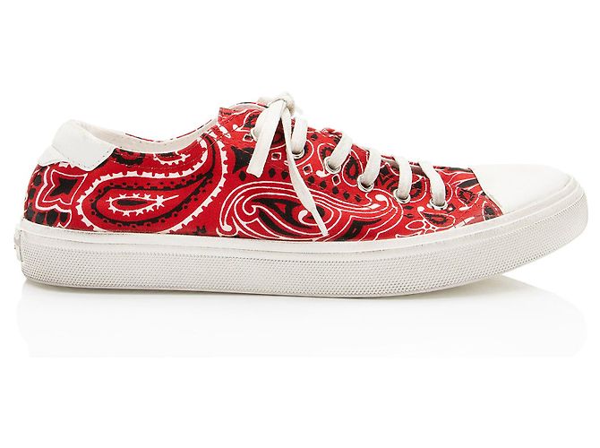 Saint Laurent Canvas Bedford Low Top Sneakers Rot