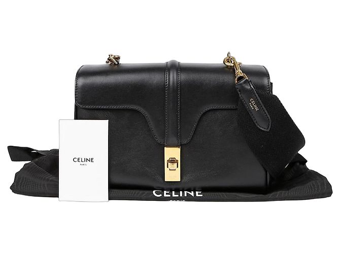 Céline Sac à bandoulière doux Tin Noir