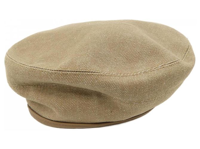 Hermès Hermes Clou de Selle Denim Cap Brown