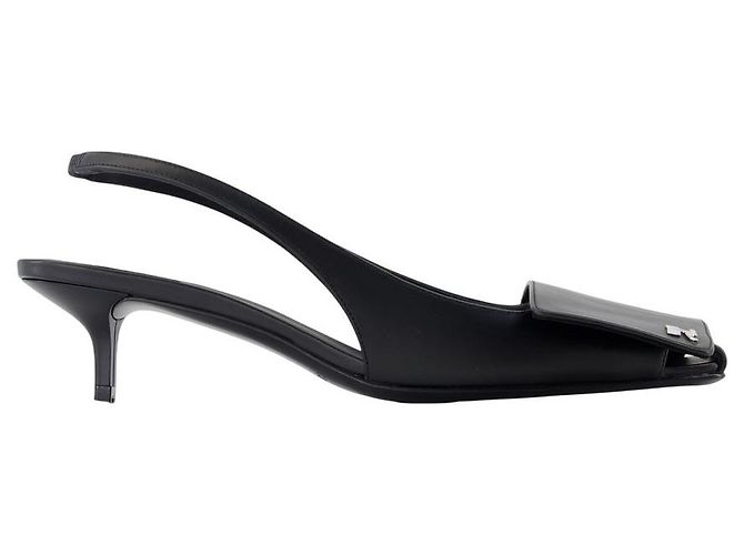 Faltbare Kitten Slingbacks Pumps - Courreges - Leder - Schwarz