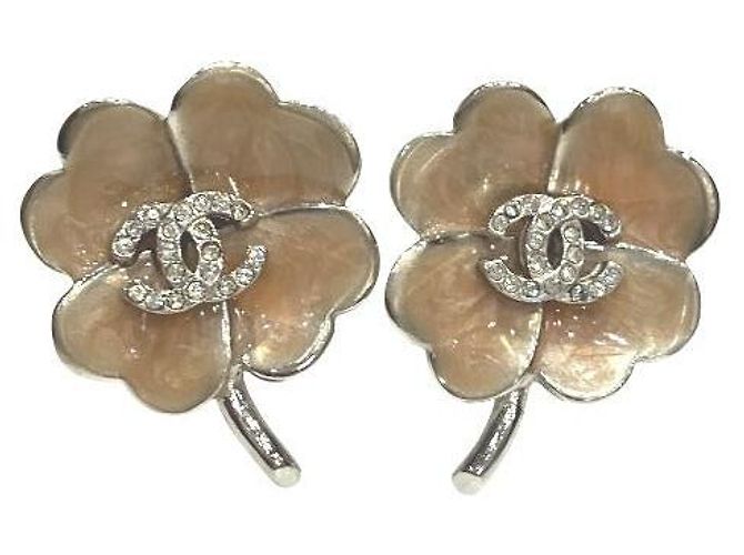 Chanel Coco Mark Ohrringe Silber Metallisch