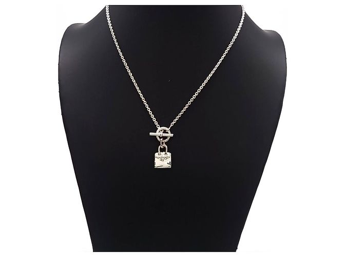 Collana Birkin in argento Hermès Metallico
