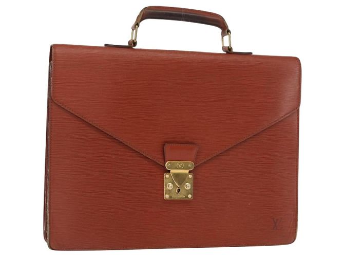 LOUIS VUITTON Pasta Executiva Epi Marrom M54423 LV Auth 157735