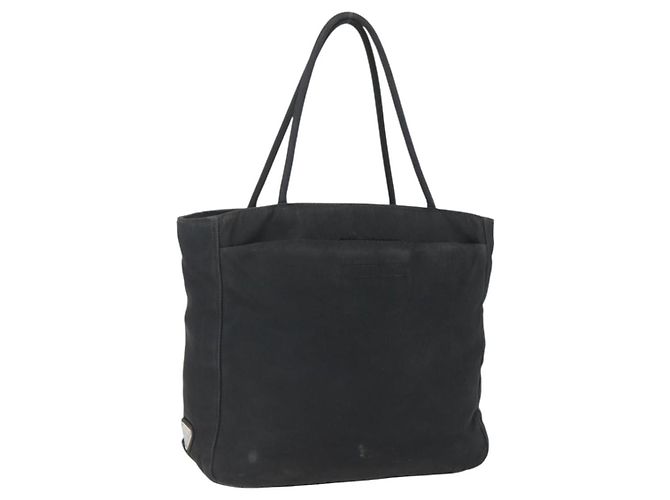 PRADA Borsa a mano in nylon nero argento Auth ar13894