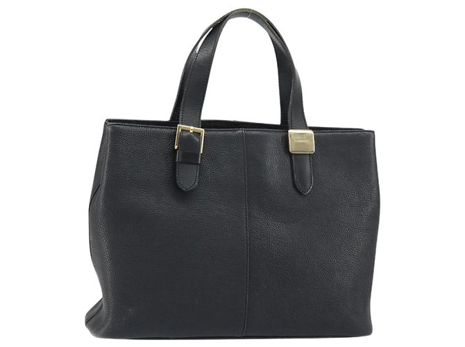 Borsa a mano in pelle nera e oro BURBERRY Auth bs31757 Nero D'oro