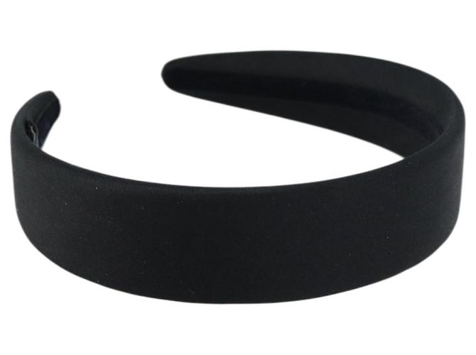 CHANEL COCO Marca Katyusha Cappello Satin Nero CC Auth ka1105V