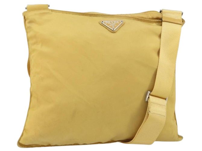 Borsa a Spalla PRADA Nylon Gialla Argento Autentica 156268 Giallo