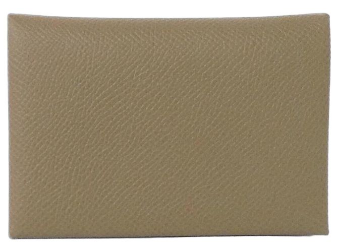 Monedero Calvi Duo de Hermès en gris Etoupe Gris pardo