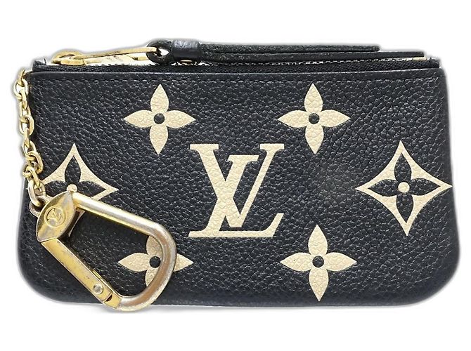 Louis Vuitton Monogram Empreinte Coin Purse Black Beige