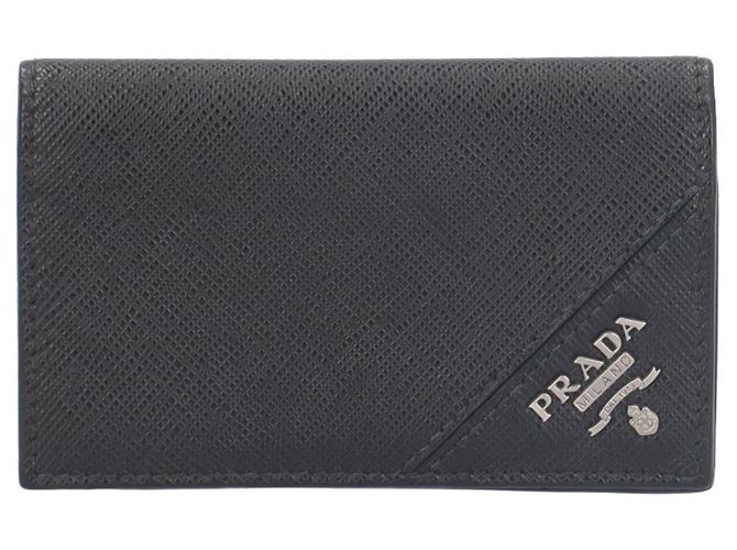 Prada Saffiano Leather Business Card Case Black