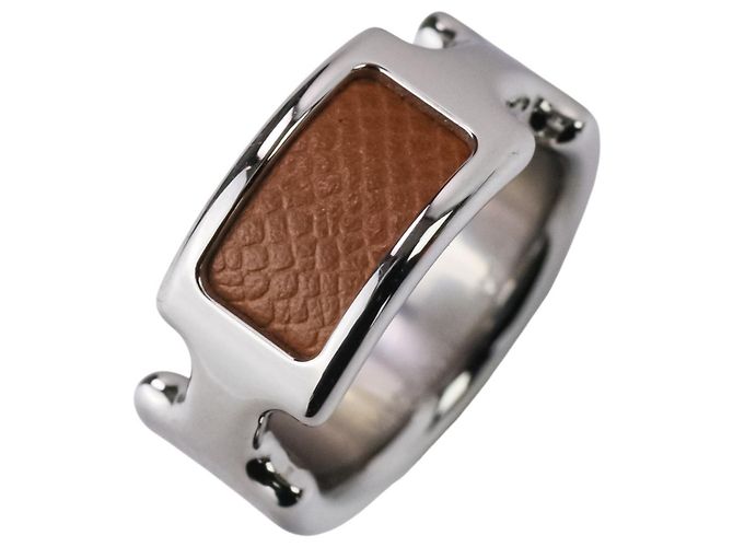 Hermès HERMES Olympe PM Ring Brown Silvery 