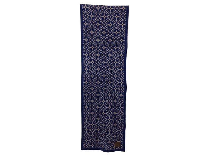 Sciarpa Louis Vuitton Monogram Echarpeski Marrone Blu navy 