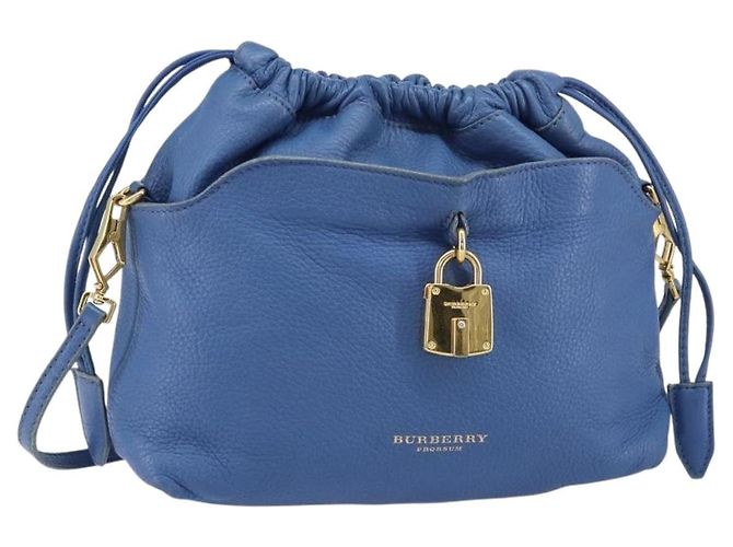 Burberry Borsa a Spalla in Pelle Blu Oro Auth 157793 D'oro