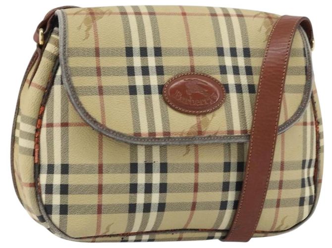 Autre Marque Borsa a Spalla Burberrys Nova Check PVC Beige Oro Auth 158706 D'oro