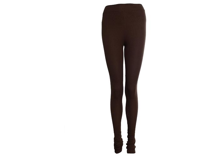 Autre Marque Eterne, Legging com perna canelada em marrom